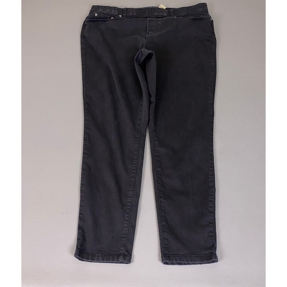 DG2 Diane Gilman Jeans Plus Size 1X Black Pull On Comfort Waist Stretch